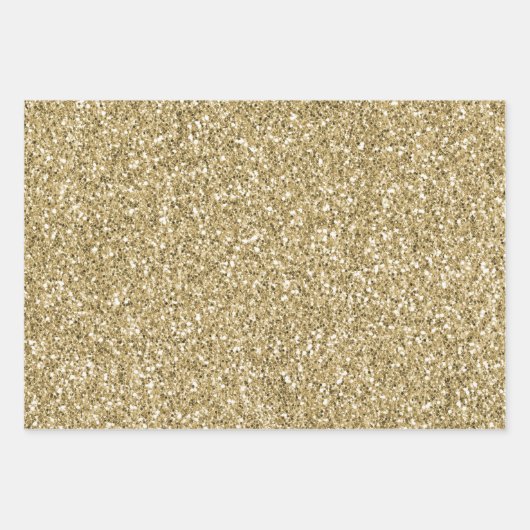 Glitzy Gold Glitzer Geschenkpapier Set (Vorderseite)