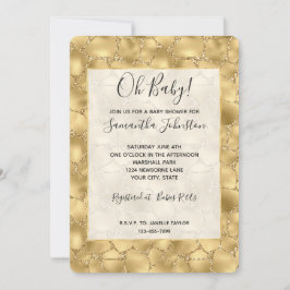 Glitzy Gold Glitzer Giraffe Print Einladung