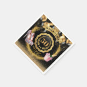 Glitzy Gold Glitzer Napkins mit High Heel Style Serviette (Ecke)