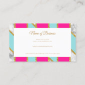 Glitzy Gold Glitzer Rosa blaue Streifen und Marmor Visitenkarte (Rückseite)