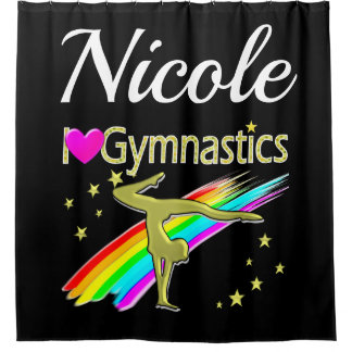 GLITZY GOLD I LIEBE GYMNASTICS CUSTOMIZIERTES DESI DUSCHVORHANG