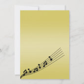 Glitzy Gold Musiknotens Geburtstag Einladung (Rückseite)