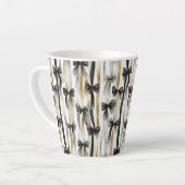 Glitzy Gold Silver Black Ribbons Bows Milchtasse (Linke Ecke)