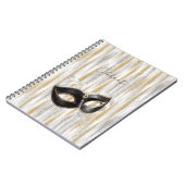 Glitzy Gold Silver Celebrate Mask Notizblock (Linke Seite)