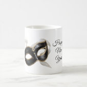 Glitzy Gold Silver New Year Black Mask Kaffeetasse (Mittel)