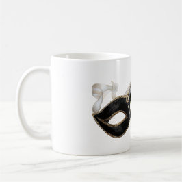 Glitzy Gold Silver New Year Black Mask Kaffeetasse