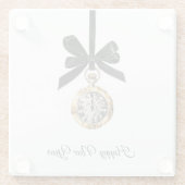 Glitzy Gold Silver New Year Midnight Hour   Glasuntersetzer (Rückseite)