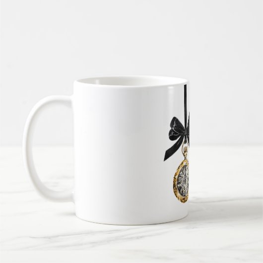 Glitzy Gold Silver New Year Midnight Hour Kaffeetasse (Links)