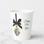 Glitzy Gold Silver New Year Midnight Hour   Pappbecher (Vorderseite)