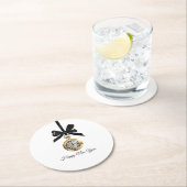 Glitzy Gold Silver New Year Midnight Hour Runder Pappuntersetzer (Vor Ort)