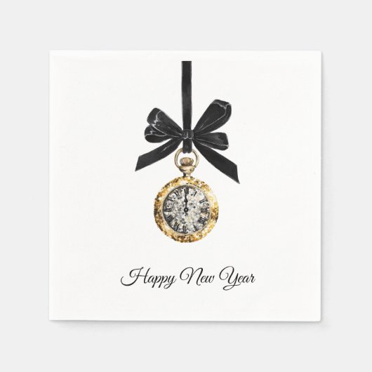 Glitzy Gold Silver New Year Midnight Hour   Serviette (Vorderseite)