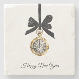 Glitzy Gold Silver New Year Midnight Hour Steinuntersetzer