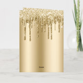 Glitzy Gold Sparkle Glitzer Tropfen Geburtstag Karte (Rückseite)