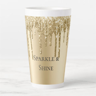 Glitzy Gold Sparkle Glitzer Tropfen Geburtstag Milchtasse