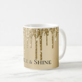 Glitzy Gold Sparkle Glitzer Tropfen Kaffeetasse (VorderseiteRechts)