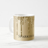 Glitzy Gold Sparkle Glitzer Tropfen Kaffeetasse (Vorderseite Links)