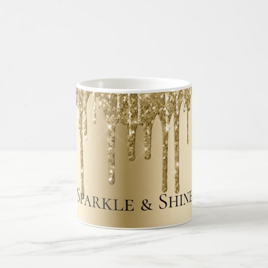 Glitzy Gold Sparkle Glitzer Tropfen Kaffeetasse (Mittel)