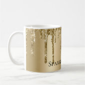 Glitzy Gold Sparkle Glitzer Tropfen Kaffeetasse (Links)