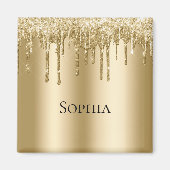 Glitzy Gold Sparkle Glitzer Tropfen Magnet (Vorne)