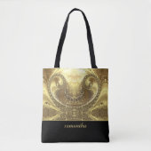 Glitzy Gold und Black Monogram Tasche (Vorderseite)