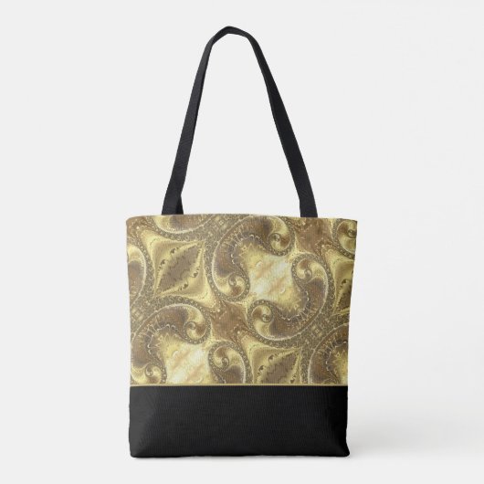 Glitzy Gold und Black Monogram Tasche (Rückseite)