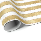 Glitzy Gold White Glam Glitzer Geschenkpapier (Rolleneckpunkt)
