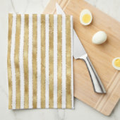 Glitzy Gold White Glam Glitzer Geschirrtuch (Viertel Falte)