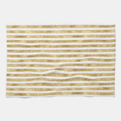 Glitzy Gold White Glam Glitzer Geschirrtuch (Horizontal)