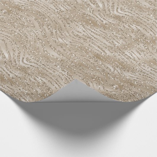 Glitzy Gold Zebra Print Geschenkpapier (Ecke)