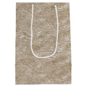 Glitzy Gold Zebra Print Mittlere Geschenktüte (Rückseite)