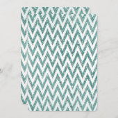 Glitzy Green Emerald Mint Zigzag Stripes Einladung (Vorne/Hinten)