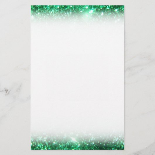 Glitzy Green Glitzer Briefpapier (Vorderseite)