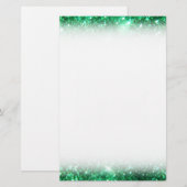 Glitzy Green Glitzer Briefpapier (Vorne/Hinten)