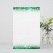 Glitzy Green Glitzer Briefpapier (Stehend Vorderseite)