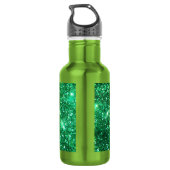 Glitzy Green Glitzer Edelstahlflasche (Rückseite)