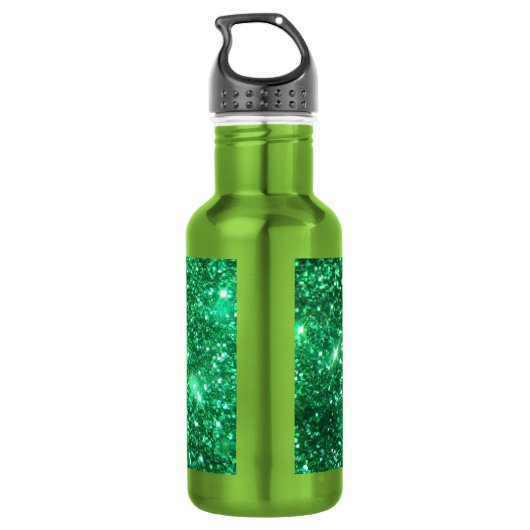Glitzy Green Glitzer Edelstahlflasche (Rückseite)