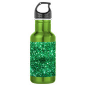 Glitzy Green Glitzer Edelstahlflasche (Vorderseite)