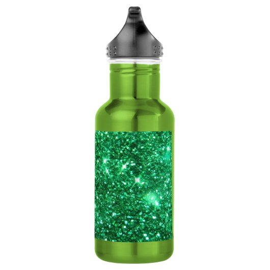 Glitzy Green Glitzer Edelstahlflasche (Rechts)