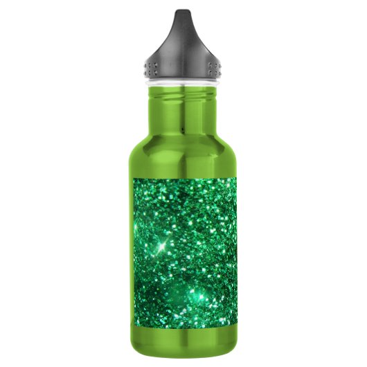 Glitzy Green Glitzer Edelstahlflasche (Links)