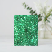 Glitzy Green Glitzer Einladung (Stehend Vorderseite)