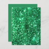 Glitzy Green Glitzer Einladung (Vorne/Hinten)
