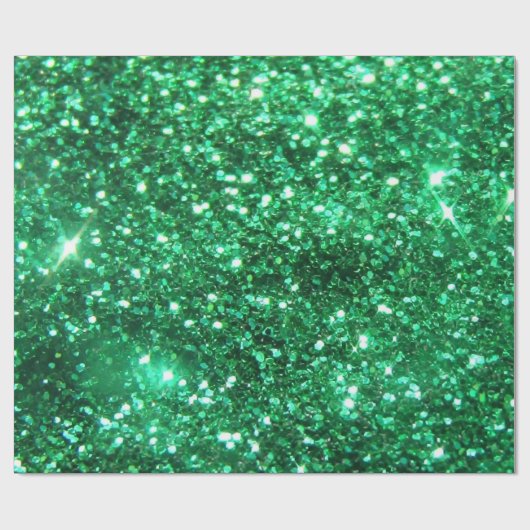 Glitzy Green Glitzer Geschenkpapier (Flach)
