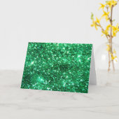 Glitzy Green Glitzer Karte (Gelbe Blume)