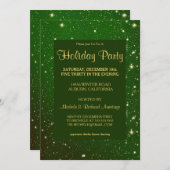 Glitzy Green Holiday Party Einladung (Vorne/Hinten)