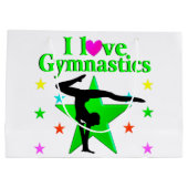 GLITZY GREEN I LIEBE GYMNASTICS DESIGN GROßE GESCHENKTÜTE (Rückseite)