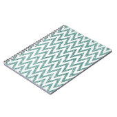 Glitzy Green White Zickzack Stripes Notizblock (Linke Seite)