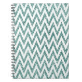 Glitzy Green White Zickzack Stripes Notizblock (Vorderseite)