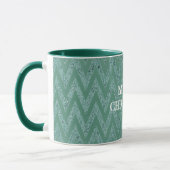 Glitzy Green Zickzack Stripes Weihnachten Tasse (Links)