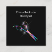 Glitzy Hairstylist Termine Business Cards Quadratische Visitenkarte (Vorderseite)