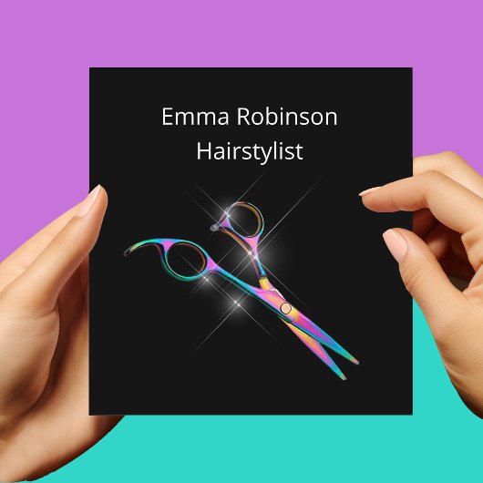 Glitzy Hairstylist Termine Business Cards Quadratische Visitenkarte